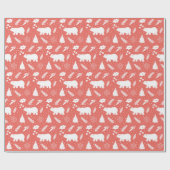 Wappapier voor poolrode kerstwijn, Beer Cadeaupapier (Vlak)