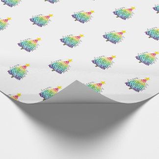 Wappapier voor regenboogkerstbomen  cadeaupapier
