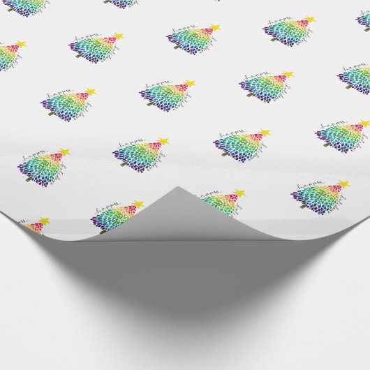 Wappapier voor regenboogkerstbomen cadeaupapier (Hoek)