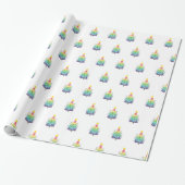 Wappapier voor regenboogkerstbomen cadeaupapier (Uitgerold)