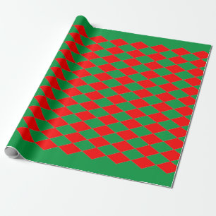 Wappapier voor RODE EN GROENE DIAMOND CHRISTMAS Cadeaupapier
