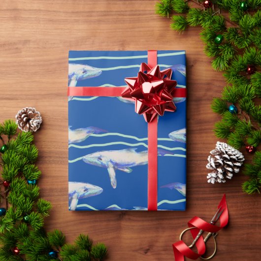 Wappapier voor walvispatronen cadeaupapier (Feestdagen Geschenken)