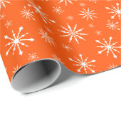 Wappapier voor witte en Oranje sneeuwvlokken Cadeaupapier (Rol Hoek)