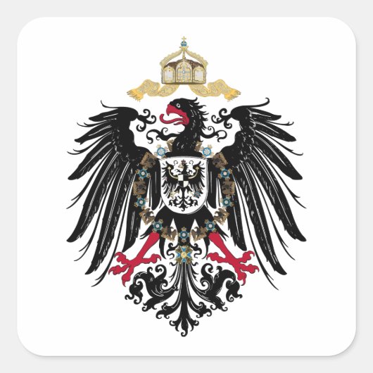 Wappen Deutsches Reich 1889 Reichsadler Vierkante Sticker (Voorkant)