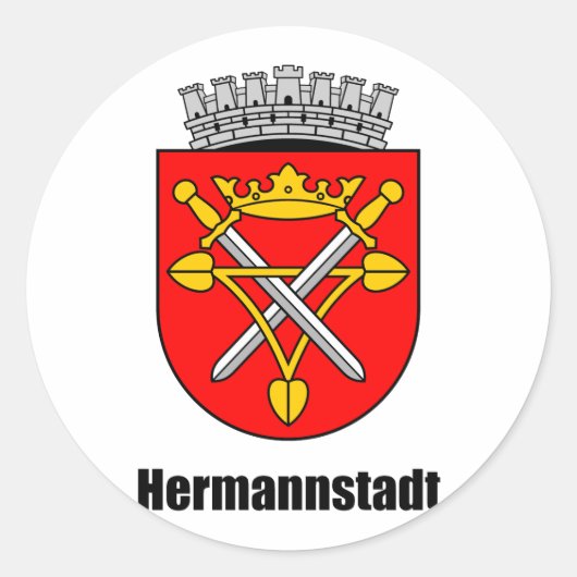 Wappen von Hermannstadt Ronde Sticker (Voorkant)
