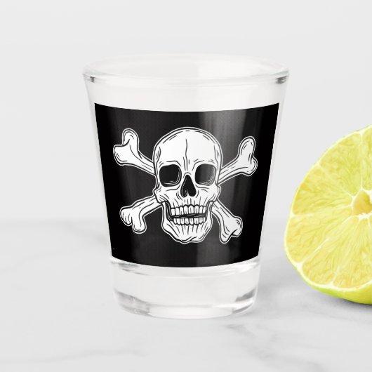 wapperen met piratenvlag shot glas (Voorkant)