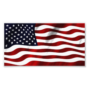 Wapperende Amerikaanse vlag Foto Afdruk
