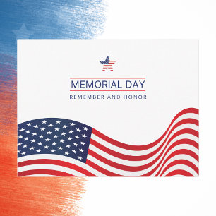 Wapperende Amerikaanse vlag Memorial Day Briefkaart