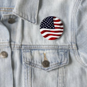 Wapperende Amerikaanse vlag Ronde Button 5,7 Cm (In situ)