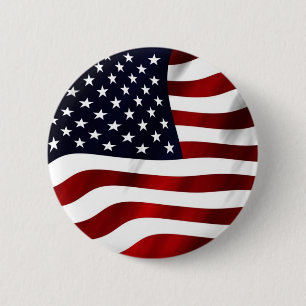 Wapperende Amerikaanse vlag Ronde Button 5,7 Cm