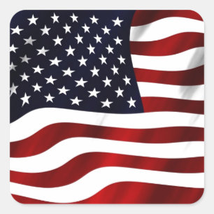 Wapperende Amerikaanse vlag Vierkante Sticker