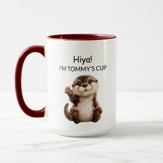 Wapperende baby otter mok (Links)