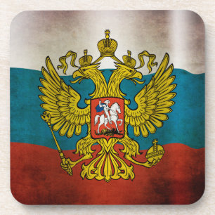 Wapperende vlag van Rusland Bier Onderzetter