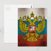 Wapperende vlag van Rusland Briefkaart (Voorkant / Achterkant)