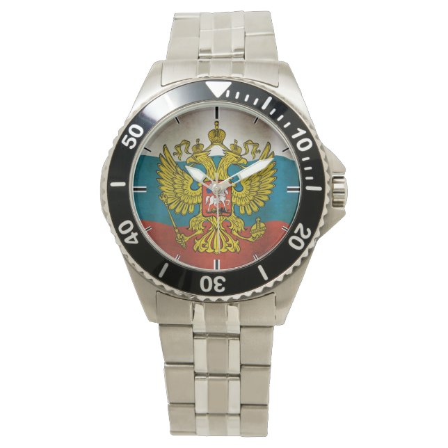 Wapperende vlag van Rusland Horloge (Voorkant)