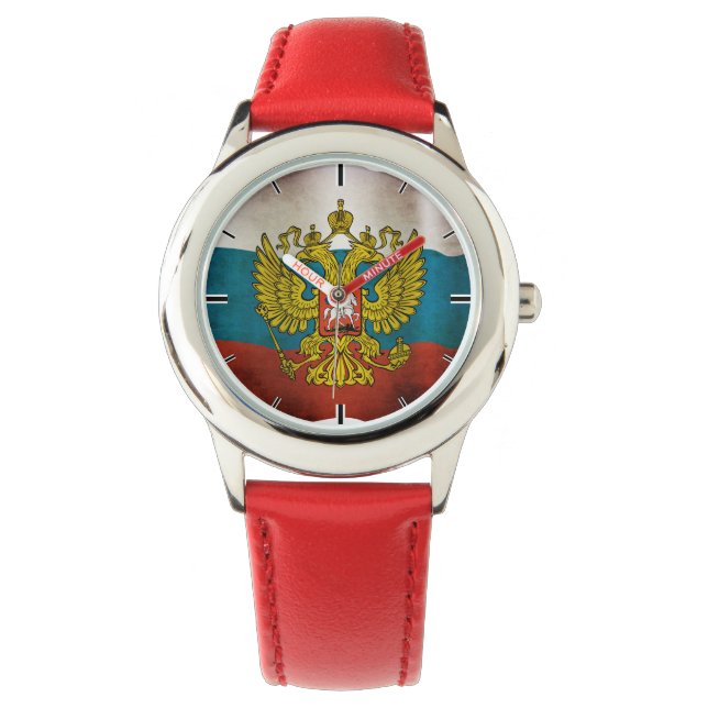 Wapperende vlag van Rusland Horloge (Voorkant)