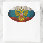 Wapperende vlag van Rusland Ovale Sticker (Tas)