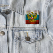Wapperende vlag van Rusland Vierkante Button 5,1 Cm (In situ)