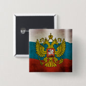 Wapperende vlag van Rusland Vierkante Button 5,1 Cm (Voorkant /achterkant)