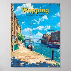 Wapping Londen Engeland Vintage Travel Poster
