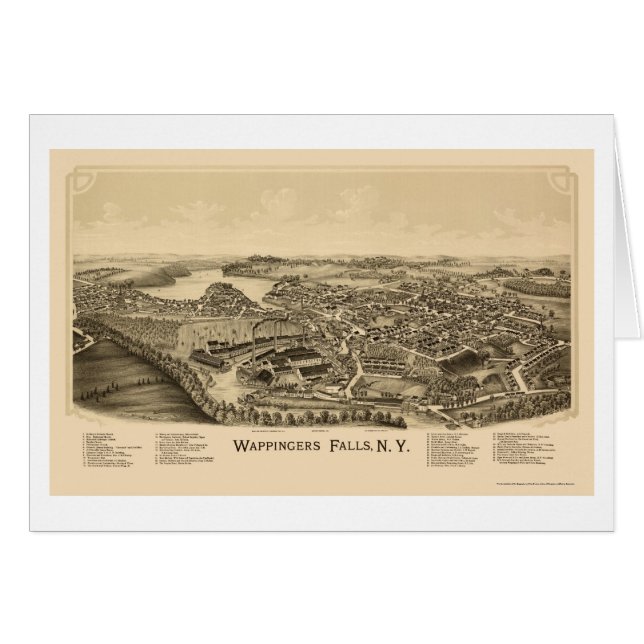 Wappingers Herfsten, NY Panoramic Map - 1889 (Voorkant Horizontaal)