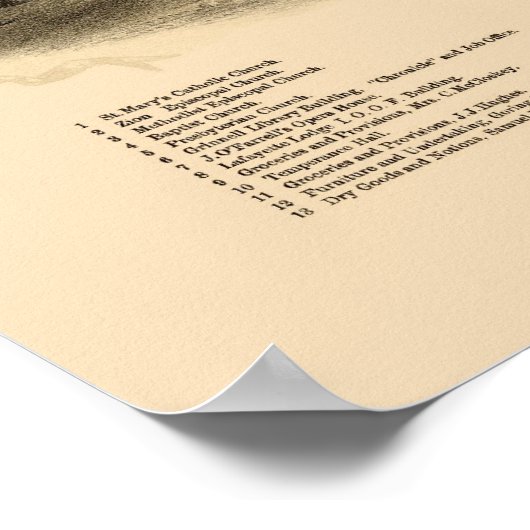 Wappingers Herfsten, NY Panoramic Map - 1889 Poster (Hoek)