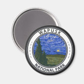 Wapusk National Park Canada Northern Lights Badge Magneet (Voorkant / Achterkant)