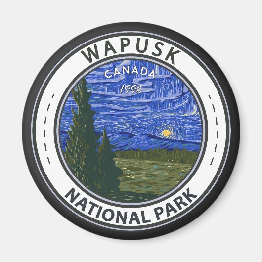 Wapusk National Park Canada Northern Lights Badge Magneet (Voorkant)