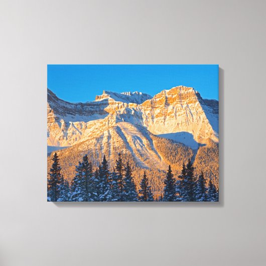 Waputik Range in Canadese Rocky Mountains Canvas Afdruk (Voorkant)