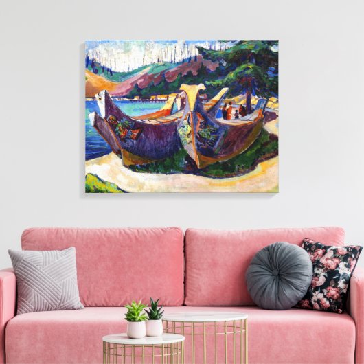 War Canoes | Emily Carr | Canvas Afdruk (Insitu (Woonkamer))