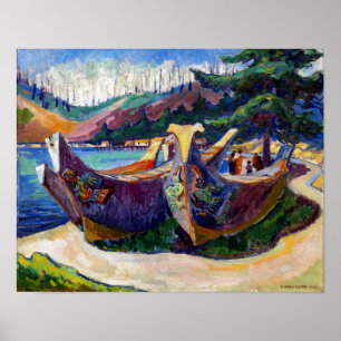 War Canoes Emily Carr Poster