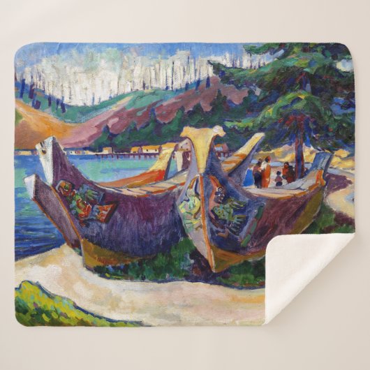 War Canoes | Emily Carr | Sherpa Deken (Voorkant (horizontaal))