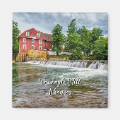 War Eagle Mill and Waterfall Square Magnet (Voorkant)