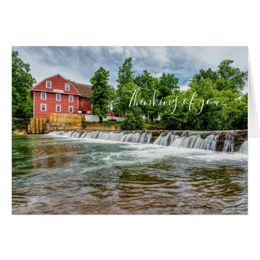 War Eagle Mill and Waterfall Thinking of You Kaart (Voorkant Horizontaal)