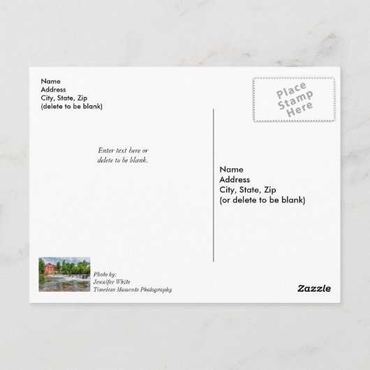 War Eagle Mill en waterval denken aan jou Briefkaart (Achterkant)