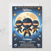 War Fight Boy Moon Ninja Warrior 1e Verjaardag Kaart (Voorkant)