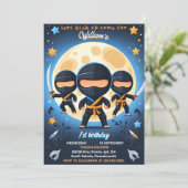 War Fight Boy Moon Ninja Warrior 1e Verjaardag Kaart (Staand voorkant)