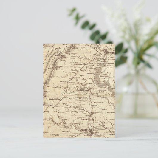 War Telegram Marking Map Briefkaart (Staand voorkant)