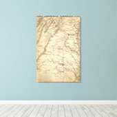 War Telegram Marking Map Canvas Afdruk (Insitu (Houten vloer))