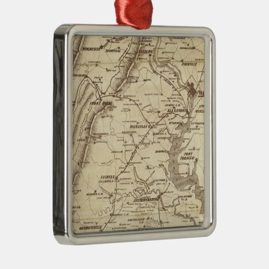 War Telegram Marking Map Metalen Ornament (Rechts)