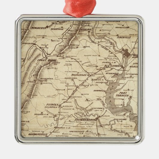 War Telegram Marking Map Metalen Ornament (Voorkant)