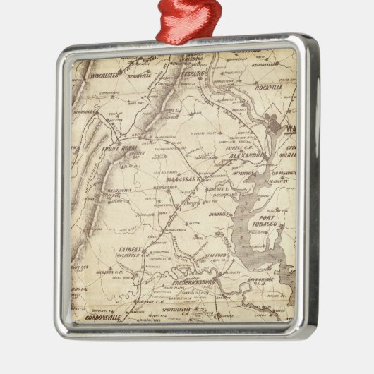 War Telegram Marking Map Metalen Ornament (Links)