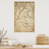 War Telegram Marking Map Poster (Keuken)
