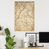War Telegram Marking Map Poster (Thuiskantoor)