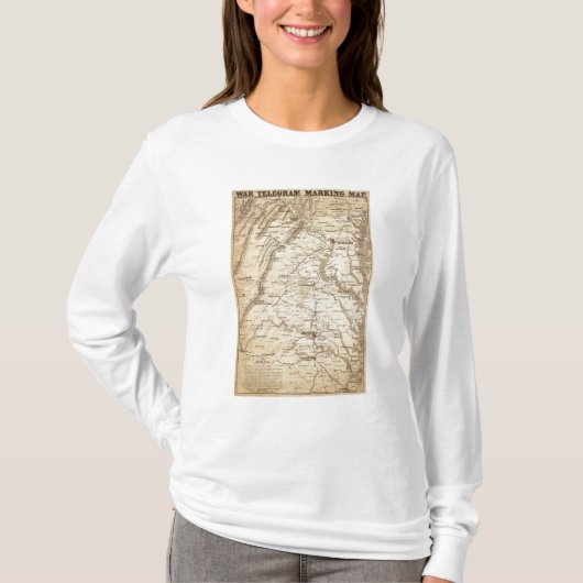 War Telegram Marking Map T-shirt (Voorkant)