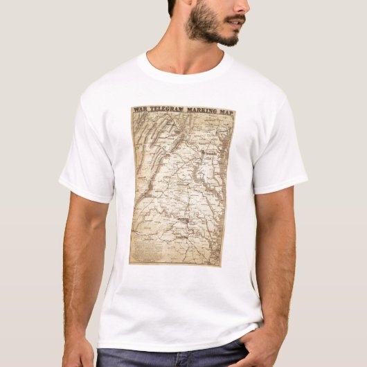 War Telegram Marking Map T-shirt (Voorkant)