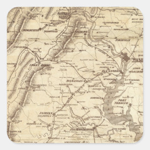 War Telegram Marking Map Vierkante Sticker