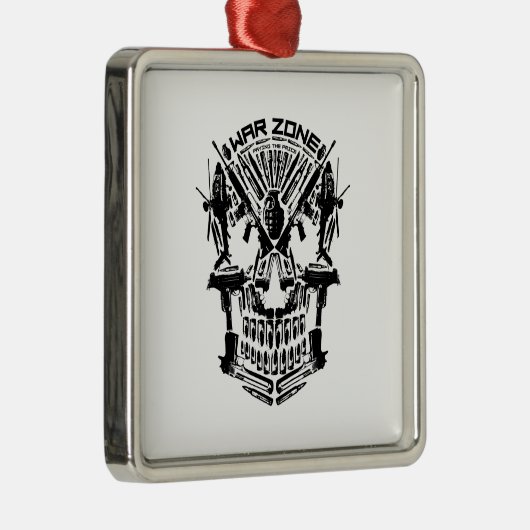 War Zone Skull Metalen Ornament (Rechts)