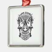 War Zone Skull Metalen Ornament (Links)