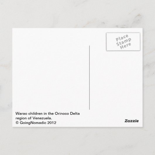 Warao Kinderen van het Venezolaanse Briefkaart (Achterkant)